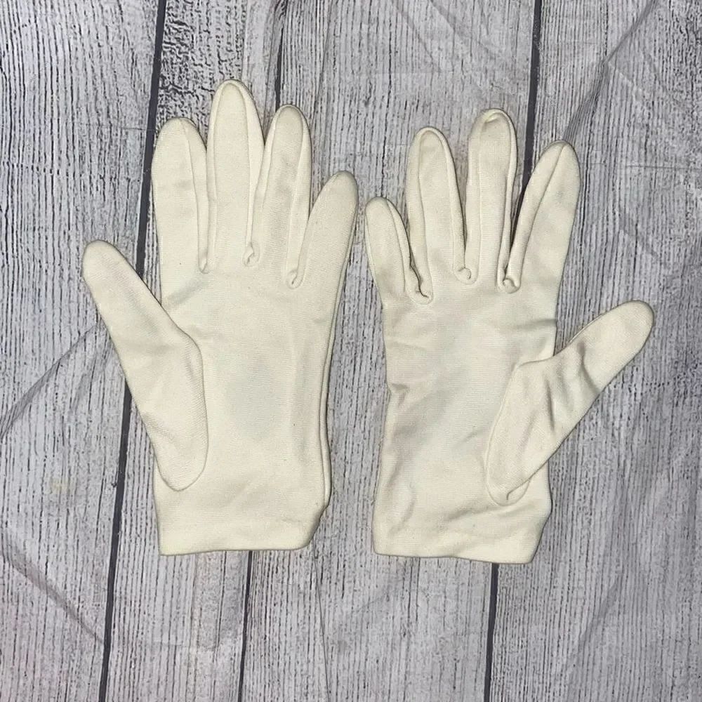 Vintage girls gloves off white big kid small - Picture 4 of 4